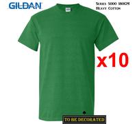 (S) 10 Packs Gildan T-SHIRT Basic Tee S - 5XL Small Big Men Heavy Cotton (Antique Irish)