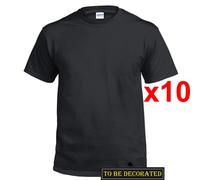 (S) 10 Packs Gildan T-SHIRT Basic Tee S - 5XL Small Big Men Heavy Cotton (Black)