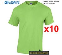 (S) 10 Packs Gildan T-SHIRT Basic Tee S - 5XL Small Big Men Heavy Cotton (Lime)