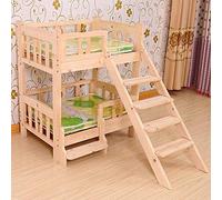 s 2-Tier Wood Kennel with Stairs Steps Indoor Wooden Dog/Cat House Pet Cat Bed Solid Wood All Seasons (Color : C, Size : 53X38X98CM)