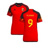 Belgium Women's 2022 - 2023 Home Shirt - R Lukaku 9 in Red | Size: Small Belgium Red S