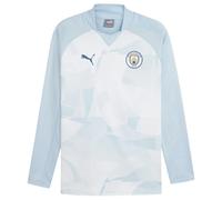 2023-2024 Man City Prematch LS Sweat Top (Silver Sky)