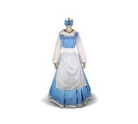 (S) 2023 Girls Beauty and The Beast Belle Blue Dress Costume Blue Maid Fancy Dress