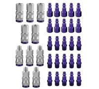 S-314VKIT Kit Fit for Milton Hi-Flo V Style 1/4" | Air Fittings Include 5 Female Couplers,5 Female NPT Threads, 10 Male Plugs,15 Male NPT Threads, Purple,35pcs