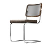 S 32 N Cantilever Dining Chair Chrome/ Walnut