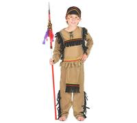 (S 4-6 years (110-120 cm)) Light brown Indian costume for boys