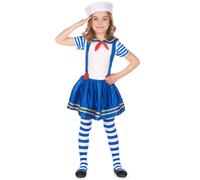 (S 4-6 years (110-120 cm)) Shiny sailor costume for girls