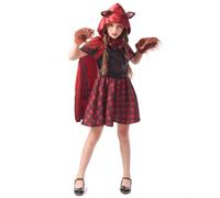 (S 4-6 years (110-120 cm)) Werewolf riding hood costume for girls