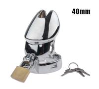 (S==40mm) Metal Male Chastity Kit Cock Cage Penis Bondage Restraint Adult Sex Toy