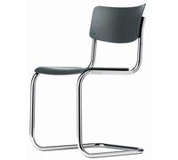 S 43 Cantilever Dining Chair Chrome/ Black Gray Stained Beech
