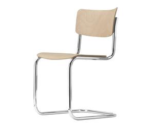S 43 Steel tube classic cantilever chair beech CHROME/NATURAL Thonet PREFERRED COMBINATION