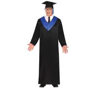 (S (46-48)) Adult blue and black graduate costume