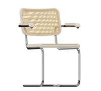 S 64 V tubular steel classic cantilever chair CHROME / BEECH WHITE GLAZED Thonet SINGLE PIECES