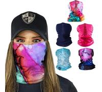 S A Face Shields for Women 5 Pack of Multipurpose UV Face Shield Worn 12+ Ways as Head Wrap, Neck Gaiter, Headband, Face Shield, Bandana, Balaclava Life Time Warranty