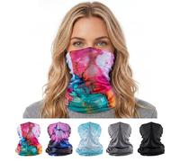 S A Face Shields for Women 5 Pack of Multipurpose UV Face Shield Worn 12+ Ways as Head Wrap, Neck Gaiter, Headband, Face Shield, Bandana, Balaclava Life Time Warranty