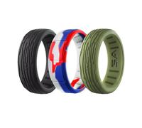 S A Soul of Adventure Men's 3-Pack Silicone Wedding Bands | Lightweight, Comfortable, and Stylish Medical Grade Silicone Rings, 14, Silicone, No Gemstone