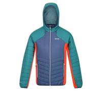 Regatta Mens Trutton Hooded Soft Shell Jacket Admiral Blue/Pacific Green S