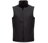 (S, All Black) Regatta Mens Flux Softshell Bodywarmer / Sleeveless Jacket (Water Repellent & Wind Resistant)