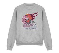 (S, Athletic Heather) Sesame Street Unisex Adult Cycle Champion Elmo Sweatshirt