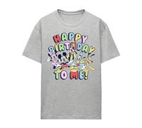 (S, Athletic) Mickey Mouse & Friends Womens/Ladies Happy Birthday To Me Heather T-Shirt