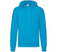 (S, Azure) Fruit Of The Loom Adults Unisex Classic Hooded Sweatshirt