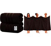 S B 2 X Super Jumbo Bath Sheets (100 x 200 cm) Premium 100% Egyptian Cotton Extra Large Bath Sheet Towel Set Highly Absorbent & Quick Dry Hotel Quality Towels (Chocolate)