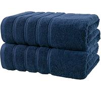S B D 2 X Large Bath Sheet Towel Set -100 x 200 cm- 100% Egyptian Cotton Super Jumbo Bath Sheets High Absorbent Big Towels For Pool Beach Sauna (Blue)