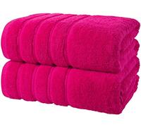 S B D 2 X Large Bath Sheet Towel Set -100 x 200 cm- 100% Egyptian Cotton Super Jumbo Bath Sheets High Absorbent Big Towels For Pool Beach Sauna (Hot Pink)