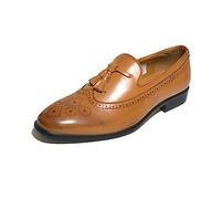 S & B Footwear Mens Leather Lined Smart Wedding Lace Up Brogues Formal Dress Oxford Shoes Size 6-12 (8 UK, Brown 3)