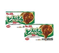 S&B Japanese Curry Sauce Mix Blocks 1kg - Medium Hot Curry Roux for Curry Rice Stew & Cooking (Pack of 2)