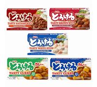 S&B Tasty Variety Pack of Japanese Pre-Mixed Quick & Easy Curry Sauce & Stew Mixes (5 Assorted Sauces)