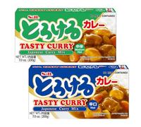S&B Tasty Variety Pack of Japanese Pre-Mixed Quick & Easy Curry Sauce & Stew Mixes - Mix Curry Sauce 200g (Pack of 2)