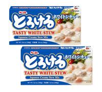 S&B Tasty Variety Pack of Japanese Pre-Mixed Quick & Easy Curry Sauce & Stew Mixes - White Stew Mix 160g (Pack of 2)