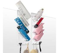 S.B.Weston Over Door Hanging Shower Caddy - (2-Pack) Rust Proof, Clear Acrylic, Easy Install, No Drilling, Fits Glass 4-10mm Shower Organiser