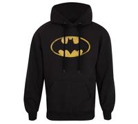 DC Comics BATMAN Hoodie Distressed Logo with Hood Black - M