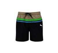 (S, Beige/Navy) Puma Mens Heritage Swim Shorts