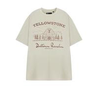 (S, Beige) Yellowstone Mens Barn Short-Sleeved T-Shirt