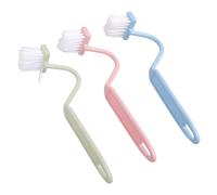 S Bend Bathroom Brush Three Color Pack Flexible Head Fit for Toilet Bowl Sink Grout Durability Ergonomic Household Tool Cleaning Brush