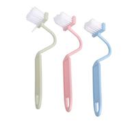 S Bend Bathroom Brush Three Color Pack Flexible Head Fit for Toilet Bowl Sink Grout Durability Ergonomic Household Tool Nonslip Bathroom Cleaning Tool