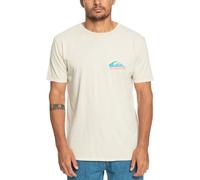 (S, Birch) Quiksilver Mens Passtime Paradise Short Sleeve Crew Neck Cotton T-Shirt Top Tee