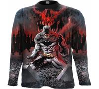 (S, Black) Batman Unisex Adult Asylum Wrap Long-Sleeved T-Shirt