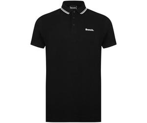 (S, Black) Bench Mens Gruff Short Sleeve Twin Tipped Polo Shirt