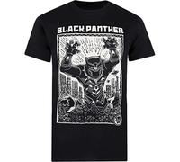 (S, Black) Black Panther Mens Linocut T-Shirt