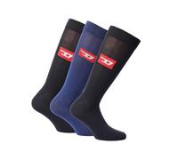 (S, Black/Blue) Diesel Unisex Adult Skm Socks (Pack of 3)