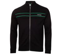 (S, Black) Calvin Klein Mens 2025 Baxter Lined Full Zip Chunky Knit Thermal Golf Sweater