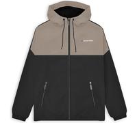 (S, Black/Cashew) Lambretta Mens Contrast Panel Full Zip Hooded Warm Winter Jacket Coat