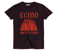 (S, Black/Charcoal) Sesame Street Unisex Adult Back In Red Elmo T-Shirt