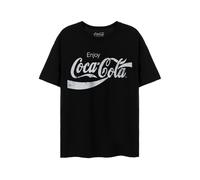 (S, Black) Coca-Cola Unisex Adult Distressed Logo T-Shirt