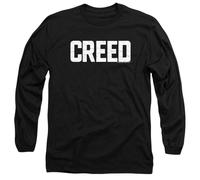 (S, Black) Creed Unisex Adult Cracked Logo Long-Sleeved T-Shirt
