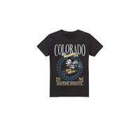 (S, Black) Disney Mens Colorado Ski Mickey Mouse T-Shirt